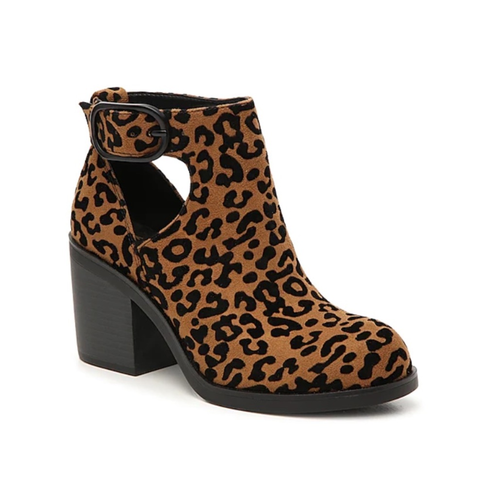 Leopard print booties